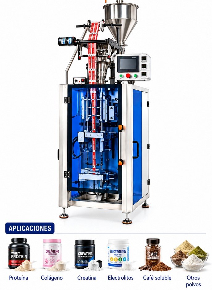 Envasadora automática DP-120 SKL con dosificador de tornillo sinfín para stick pack de polvos